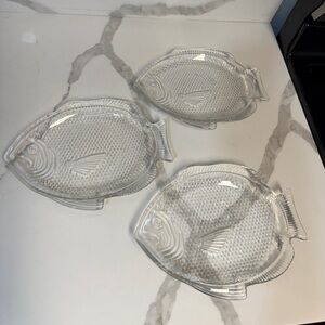 Vintage Arcoroc Poisson French Glass Fish Plates
